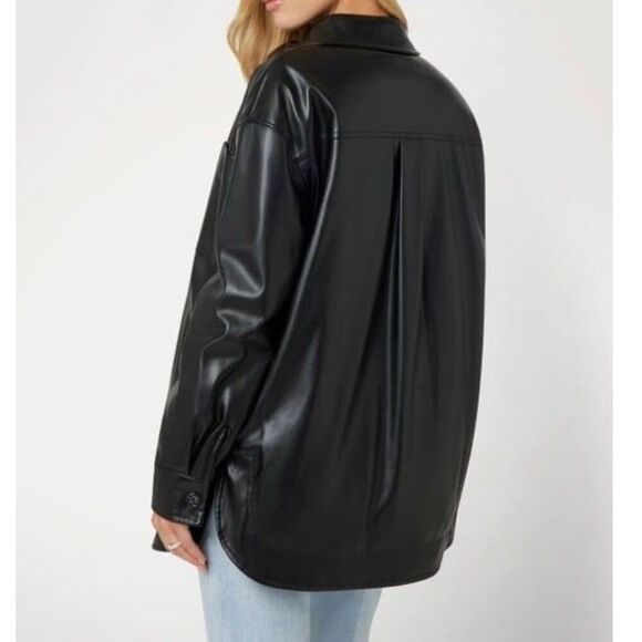 Guess Faux Leather Jacket Size S Black New With Tags - Picture 2 of 11